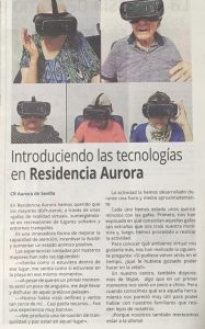Artículo en ABC Sevilla. Tecnología en la Residencia Aurora en Sevilla