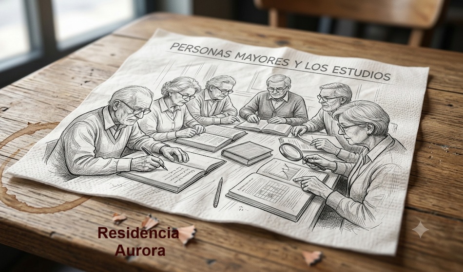 Personas mayores y los estudios. Aprender. Residencia Aurora en Sevilla
