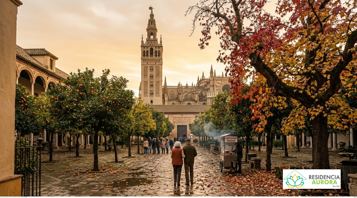 Otoño y las personas mayores. Residencia Aurora en Sevilla